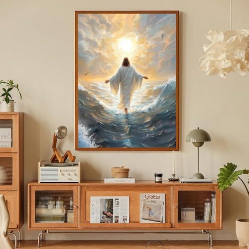 Jesus Paint by Numbers Kit for Adults Framed Canvas 12X16 in, Frameworkless