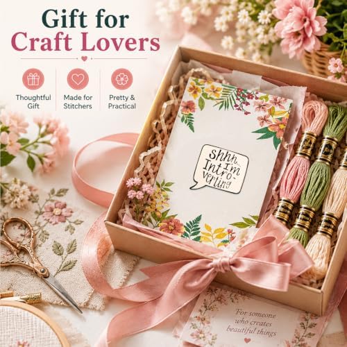 Needle Minder for Keeping Sewing & Embroidery Needles – Magnetic Needlepoint Holder, Cross Stitch Supplies – Secure & Decorative Needle Minders for Stitching & Crafting (Shhh... I'm Intro-vering)