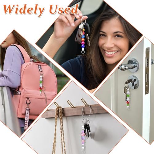 50PCS Beadable Keychain Bars DIY Kit - Silver Blank Metal Keychains with Screw-Top Rod - Durable, Rust-Resistant Keychain Making Supplies for Crafts, Personalized Gifts, Bags, Wallets, Backpacks
