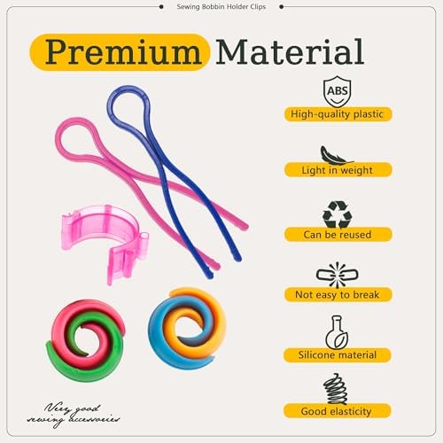 142pcs Bobbin Thread Organizing Clips Set Bobbin Thread Buddies Kit Spool Huggers Thread Holders Colorful Sewing Products Sewing Machine Quilting Supplies for Spool Organizing (Multicolor-142pcs)