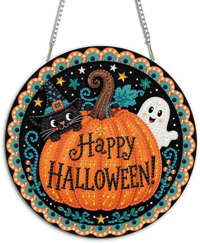 Halloween Diamond Art Hanging Kit for Adult, Diamond Art Painting 8x8in