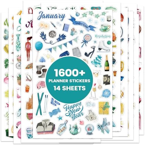 Planner Stickers - 12 Monthly Calendar Stickers for Celebrations