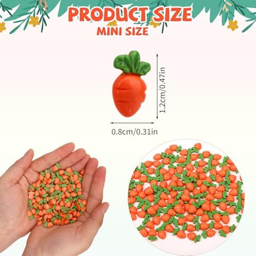 210pcs Mini Carrots, Resin Mini Easter Carrot Decor for Crafts