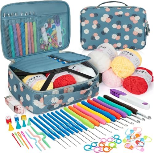 GMAK Crochet Kit for Beginners Adults, All in One Crochet Set Include Yarns