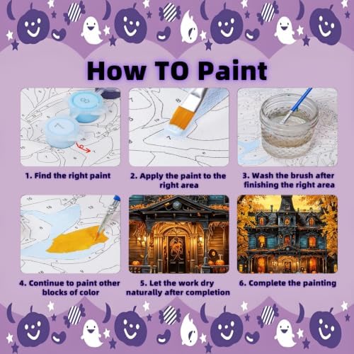 Arttoplus Halloween Paint by Numbers Kit for Adults Beginner 16x20 inch