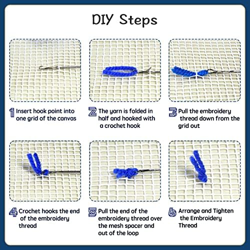 YP Latch Hook Kits for Kids and Adults DIY Throw Pillow for Home Decoration Tropical Butterfly Cover Cushion Cover Hand Craft Crochet for Festival Gift,17" X 17"