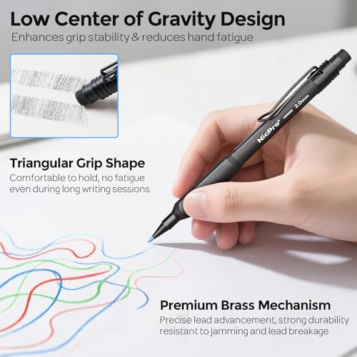 Nicpro 6PCS Art Mechanical Pencil Set,HD1000 Mechanical Drawing Pencils
