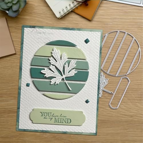 Scrapbooking Die-Cuts, Layer Frame Net Set Metal Cutting Dies for Card Making, Paper Craft Template, Background Embossing Stencils, DIY Album Décor (Round Striped Maple-12.8x7cm)