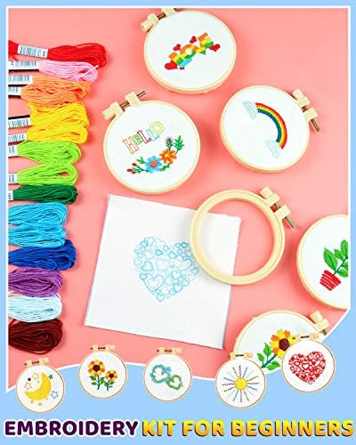 Pllieay 10 PCS Cross Stitch Kits for Beginners, Embroidery Beginner Kits