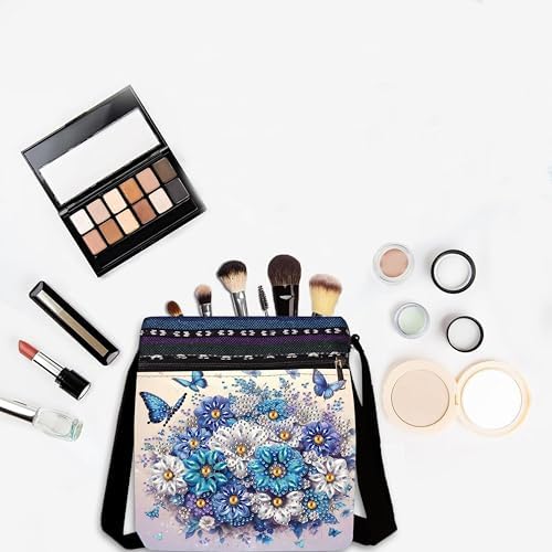 LSQFS Diamond Art Kits for Adults, DIY Diamond Painting Crossbody Bag, 5D Butterfly Floral Diamond Art Bags, PU Leather Art Bag, Craft Kits for Adults Women, Unique Gift