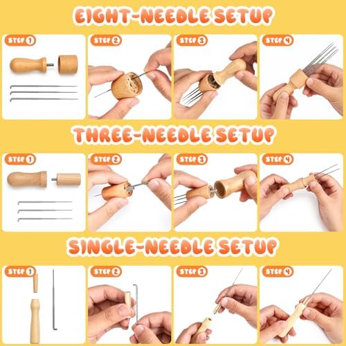 LUDOTEK 38 Pcs Needles Felting Tools Needles Wool Felting Soft Needle Felting Pad with 3 Sizes Felting Needles for Needle Felting Craft DIY