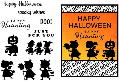 Demon Pumpkin Halloween Clear Stamps and Die Cuts Sets for DIY Card Making