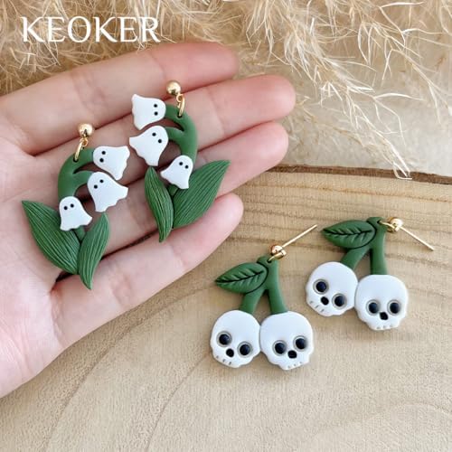 Keoker Halloween Polymer Clay Cutters - 12 Shapes Halloween Pumpkin Clay Earring Cutters