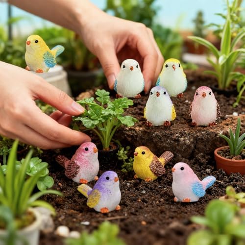 Mini Bird Figurines Resin Silicone Mold for DIY Fairy Garden Decor
