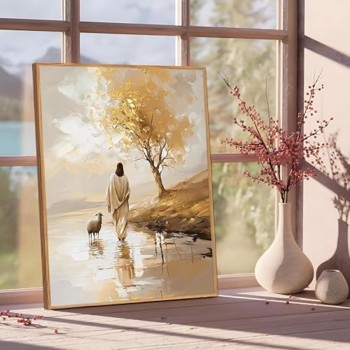 Jesus Paint by Numbers Kit for Adults Framed Canvas 12X16 in, Frameworkless