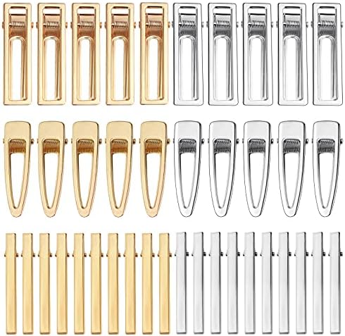 60PCS Hair Clips for Silicone Resin Molds, DIY Hair Bow Clips Pearl Hairpin Hair Accessories for Girls and Women (Mix Silver-Golden)