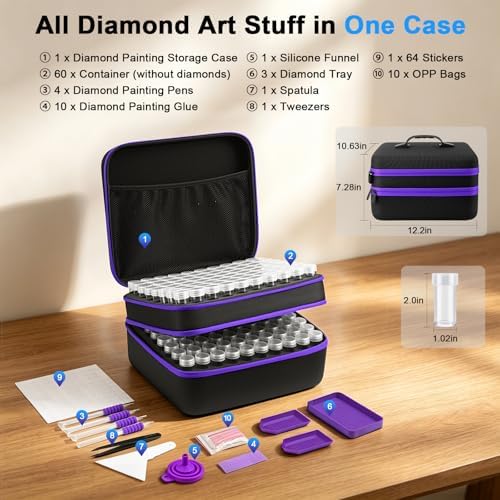 ZORETCO Diamond Art Storage - 240 Containers Diamond Art Kits for Adults