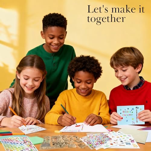 J6&H6 Card Making Kits For Creative people - 30 Blank Greeting Cards And Envelopes with Supplies and Stamp Set-Giftable DIY Greeting Card Set-Perfect for Birthdays Festive Celebrations Christmas Thank You
