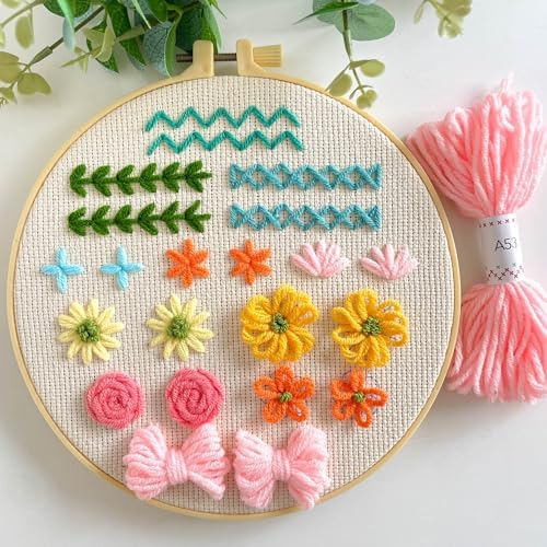 Myfelicity Punch nedle kit,Punch Needle Kits Adults Beginner,Learn Various Needlework Techniques for poking Embroidery