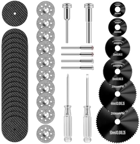 44 Pcs Black Cutting Wheel Set Compatible with Plastic for Rotary Tool
