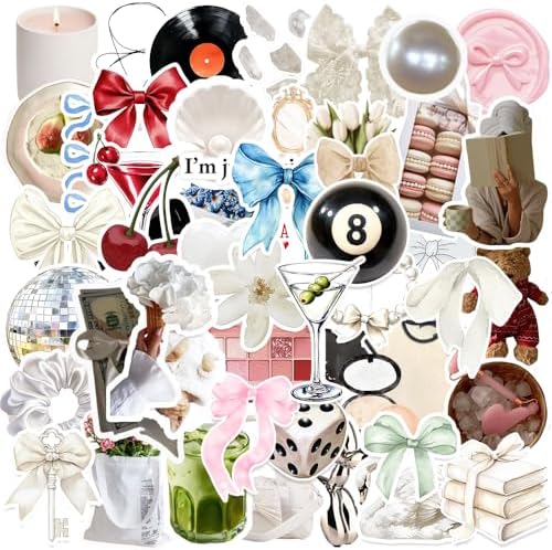 100PCS Aesthetics Stickers,Clean Girl Aesthetic Stickers Self Care Matcha Decals,Waterproof Vinyl Stickers for Water Bottles Laptop