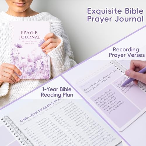 XKDOUS 50 Bible Study Supplies Journaling Kit with Journal and Case, Purple