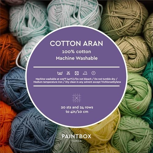 Paintbox Yarns 100% Cotton Aran Yarn 1.76oz / 50g, 93yds / 85m