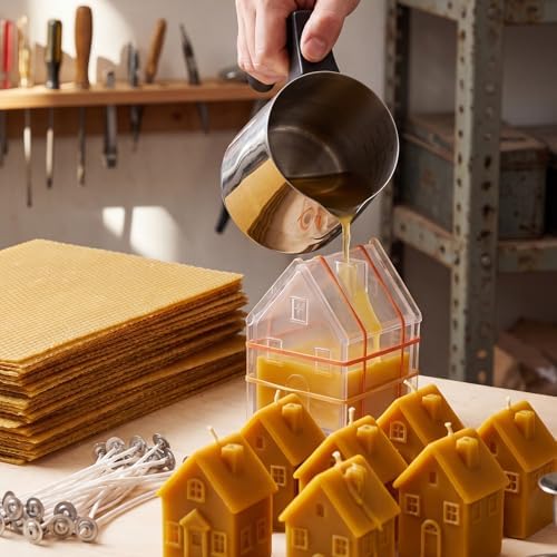 2 Pcs Wax Melting Pitcher 12oz 304 Stainless Steel Wax Pouring Pitcher Double Boiler Candle Making Pouring Pot with Heat-resistant Handle, Dripless Spout for Soy DIY