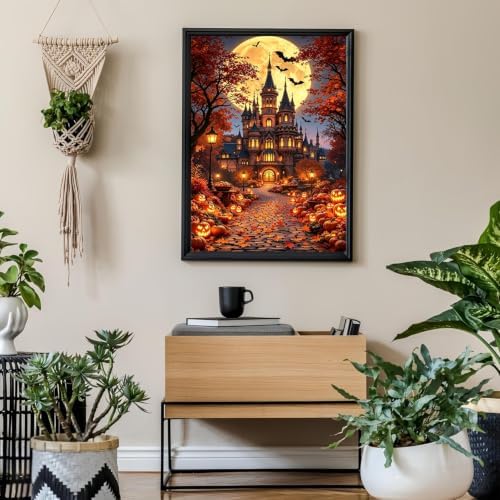 Tabszca Halloween Castle Paint by Numbers Kit for Adults 16 X 20 Inch