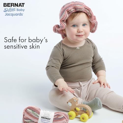 Bernat Softee Baby Jacquards Soft Yarn for Crocheting, River Ripples 3-Pack