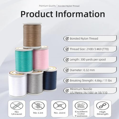 300Yards T70 Extra Strong Bonded Nylon Thread Heavy Duty Upholstery Thread