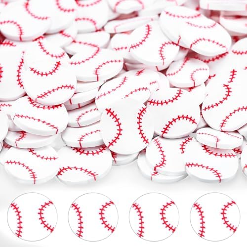 Weysat 30g Baseball Confetti Polymer Clay Slices 0.2 Inch Sports Sprinkles
