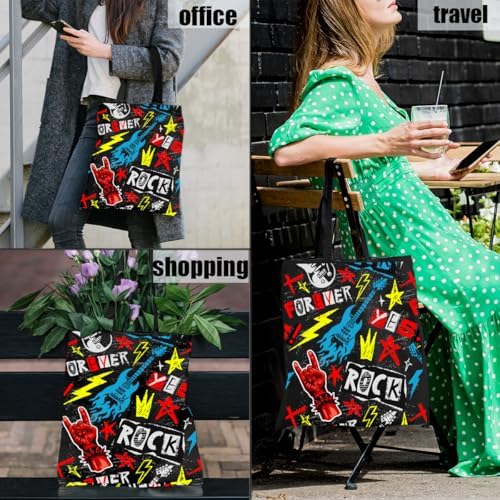 Canvas Tote Bag Gifts for Women Music Dance Sewing Lovers, Double-Sided Print Bags