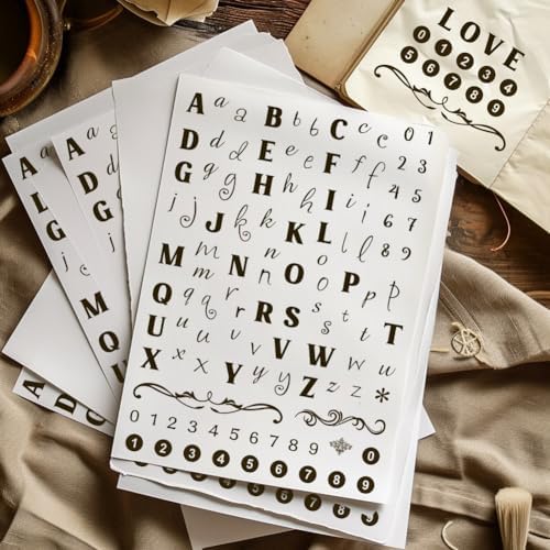 PH PandaHall 26 Alphabet Letter Clear Stamps, Number Silicone Stamp Capital Lowercase Letter Rubber Stamp Transparent Seal Stamps for Card Making Decor Photo Album Scrapbooking, 8.3x5.8inch/21x14.8cm
