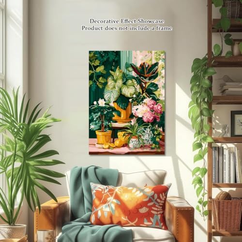 ICYANART Plant Paint by Numbers Kit for Adults, Adult Paint by Number Kits | Paint by Number for Adults for Beginners, Acrylic Plant Painting by Numbers Easy Number Painting for Gifts and Decor 16x20 In