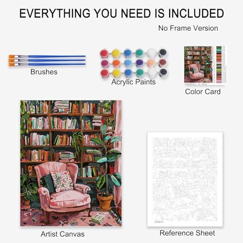 Tulip Flower Paint by Number for Adult,Abstract Graffiti Painting by Number Kits On Canvas, DIY Oil Painting Acrylic Paints,leafage Paint by Numbers for Adults and Kids Beginner（without frame）