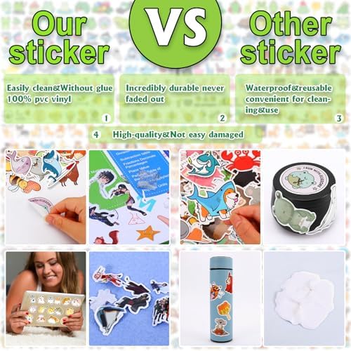 Arme Cute Animal Stickers Bulk Waterproof Water Bottle Stickers Pack 600PCS | Vinyl Stickers for Kids, Toddlers, Teens, Boy, Girl, Fun Stickers for Classroom Reward, Luggage, Cups, Random