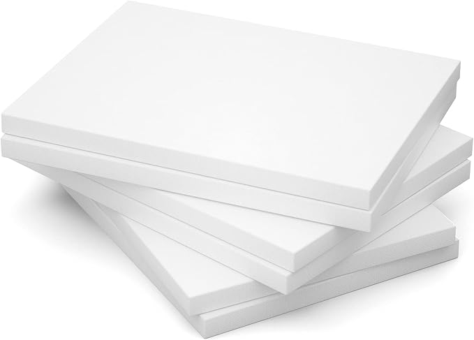 GOTIDEAL Stretched Canvas, 12x16 Inch Set of 6, Primed White - 100% Cotton Artist Canvas Boards for Painting, Acrylic Pouring, Oil Paint Dry & Wet Art Media | 100% Cotton Artist Canvas Boards for Painting, Acrylic Pouring, Oil Paint Dry & Wet Art Media