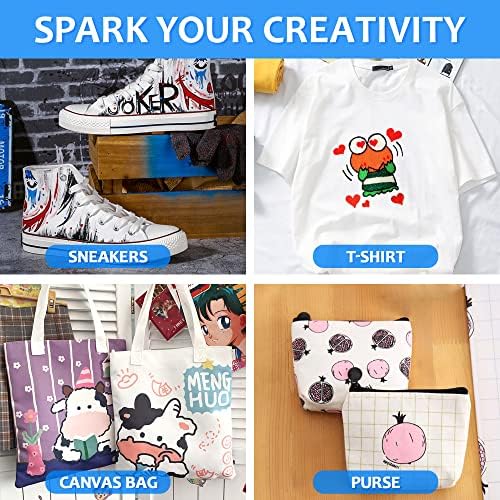 Shuttle Art Fabric Markers Pens, 30 Colors Dual Tip Fabric Marker Permanent No Bleed Markers for T-Shirts Sneakers, Non-Toxic & Child Safe Shirt Pens for Adult Painting Writing