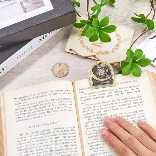 CRASPIRE Travelers Notebook Clips Metal Book Clip Vintage Antique Bronze Rose Themed Flower Decorative Binder Page Holder for TN Travelers Art Journaling Reading Decoration Accessories