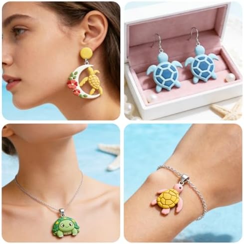 15Pcs Sea Turtle Polymer Clay Cutters Starfish Clay Earrings Cutters for Adults Polymer Jewelry Cutter for Earrings Making Party DIY Craft Supplies