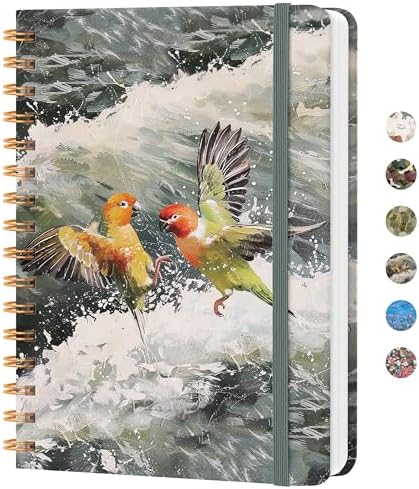 Lined Spiral Journal Notebook, A5 College Ruled Notebook for Note-Taking