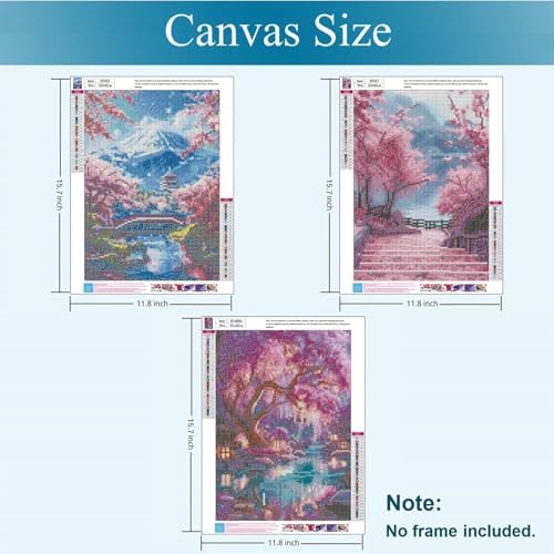 Gemozaic 3 Pack Fantasy Tree Diamond Painting Kits for Adults,12 x 16 Inch