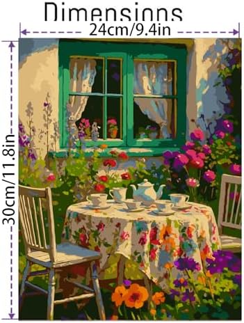 Canrichshop Paint by Numbers Kit for Adults-Garden Paint by Number,DIY Acrylic Oil Painting Beginners Unframed,Adult Paint by Number on Canvas for Decor 16x20inch
