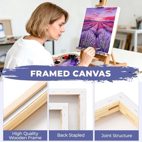 3pk 10x10 Blank Framed Canvas Wall Art - Premium White Canvas for DIY Art and Custom Painting