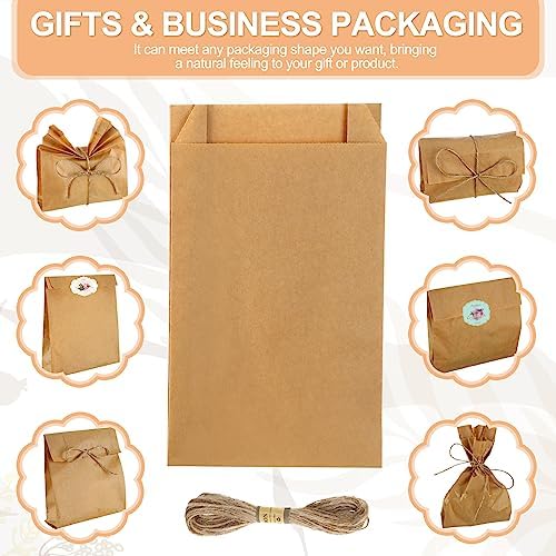 Fulmoon 200 Pcs Soap Packaging Paper Bag 5''x8'' with Rope,Solid Color