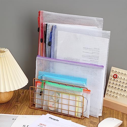 EOOUT 30pcs Mesh Zipper Pouch Bags, 8 Sizes Plastic Bags, 8 Colors Zipper Pouches