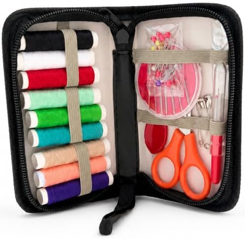 LEIYULY Sewing Kit for Adults, Needle and Thread Kit, Sewing Supplies (45_Black)