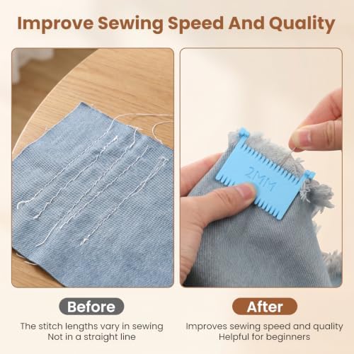 4 PCS Clip-On Sewing Rulers, Hand Edge Stitch Lock & Sewing Gauges