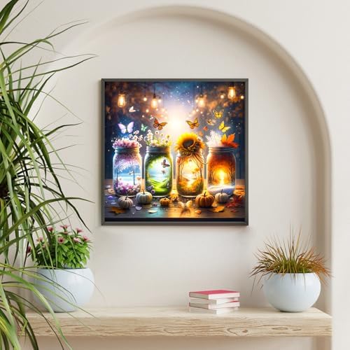 Diamond Art Kits for Adults & Beginners, Flower Bottle Diamond Painting Kit